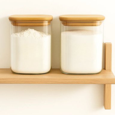 SET 3 FRASCOS HERMETICOS CUADRADO 900ML VIDRIO 10CM TAPA BAMBÚ - 3