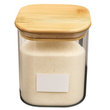 FRASCO HERMETICO CUADRADO 900ML VIDRIO 10CM CON TAPA BAMBU - 1