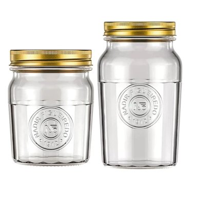 SET 2 FRASCOS AMERICANO VINTAGE 500ML + 1500ML TAPA DORADA - 1