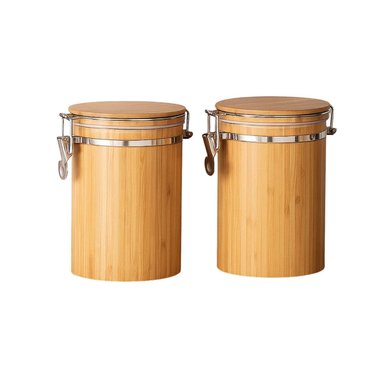 SET 2 RECIPIENTES HERMETICOS CONTENEDOR ALIMENTOS DE BAMBU - 1