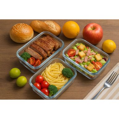 SET 12 CONTENEDORES HERMETICOS ALIMENTOS DE VIDRIO ALLEGRA - 2
