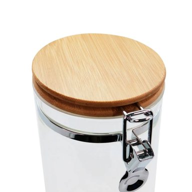 FRASCO TARRO HERMETICO DE VIDRIO 350ML CON TAPA DE BAMBU - 3