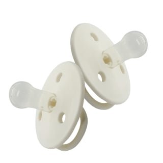 CHUPETES MININOR REDONDOS SILICONA 0M+ 2 UNS BLANCO - 1