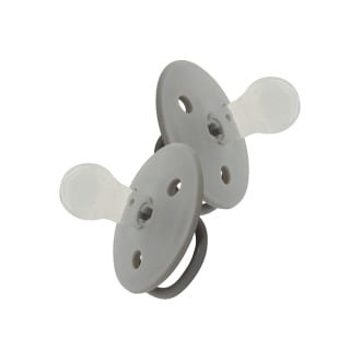 CHUPETES MININOR REDONDOS SILICONA 6M 2 UNS GRIS - 1