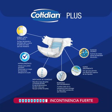 PAÑAL ADULTO COTIDIAN PLUS 36 UNID M - 4