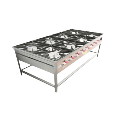 ANAFE INDUSTRIAL A GAS 8 PLATOS CON PARRILLAS EN FIERRO MACIZO DE 34×34 CM. - 1