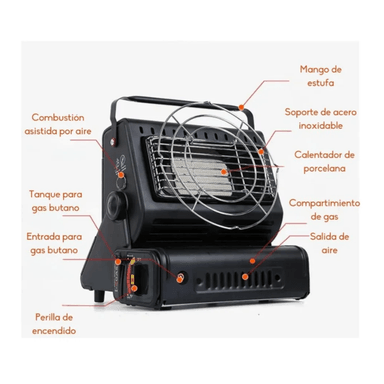 CALEFACTOR ESTUFA A GAS PORTÁTIL SUPERVIVENCIA CAMPING - 6