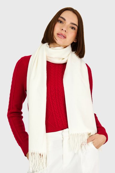 BUFANDA GRUESA BLANCO INVIERNO NICOPOLY - 1