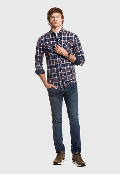 CAMISA CHECKERED INDIANA FJ GRAFITO - 2