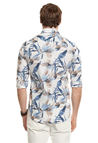 CAMISA ESTAMPADA GARLAND FJ ECRU - 3