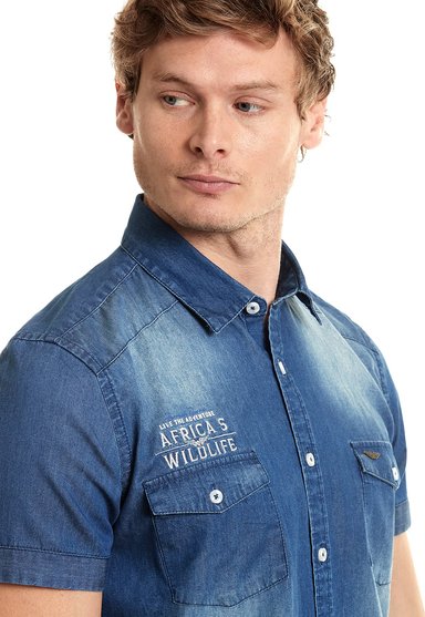 CAMISA DENIM PATCH FJ BLUE - 4