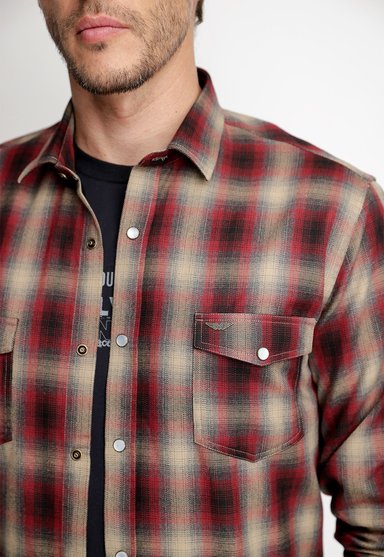 CAMISA CHECKERED COLLEGE FJ RED - 3