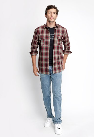 CAMISA CHECKERED COLLEGE FJ RED - 4
