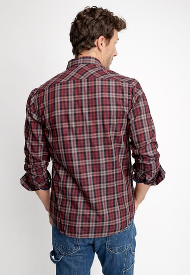 CAMISA CHECKERED UTAH FJ CABERNET - 2