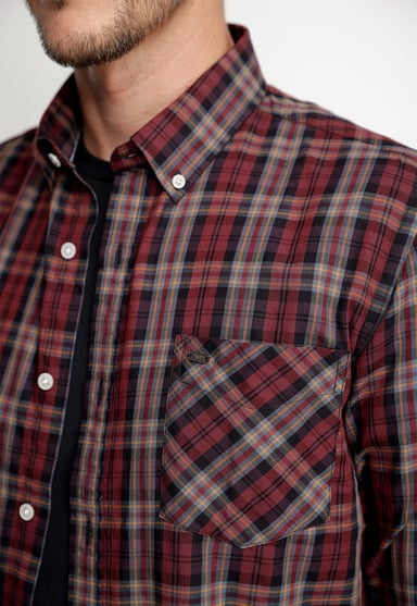 CAMISA CHECKERED UTAH FJ CABERNET - 3