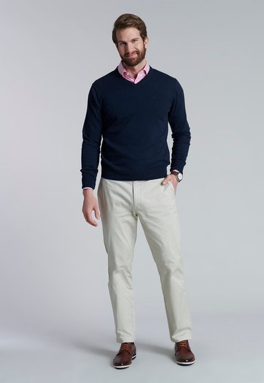SWEATER V NECK SOLIDO F NAVY - 2