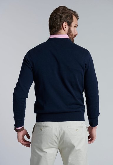 SWEATER V NECK SOLIDO F NAVY - 4