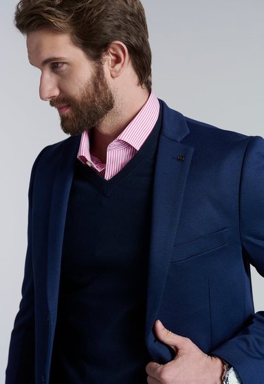 SWEATER V NECK SOLIDO F NAVY - 5