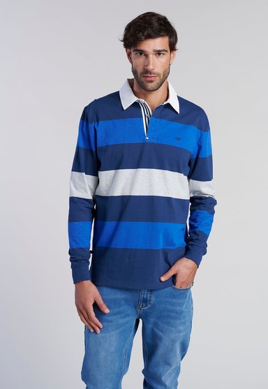 POLERA RUGBY RAYAS NEWARK NAVY - 1