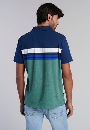 POLERA POLO RAYAS CHICAGO LT GREE MELANGE - 4
