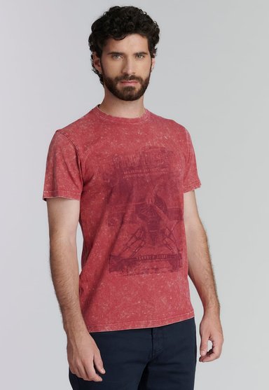 POLERA ALGODÓN HOMBRE FEROUCH ROJO BOSTON FJS BRICK - 1