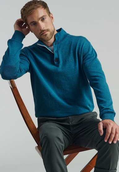 SWEATER ALGODÓN HOMBRE FEROUCH VERDE BRISTOL F BUSINESS DK RIVER - 5