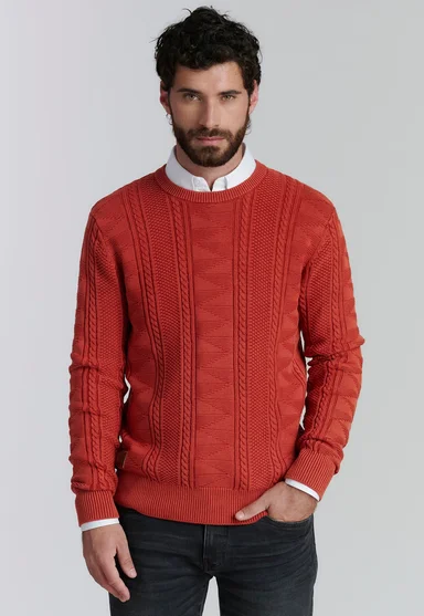 SWEATER ALGODÓN HOMBRE FEROUCH ROJO CHICAGO FJS BRICK - 1