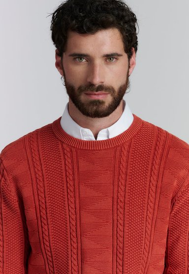 SWEATER ALGODÓN HOMBRE FEROUCH ROJO CHICAGO FJS BRICK - 3
