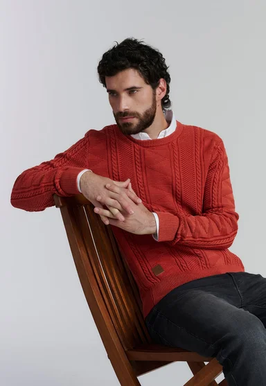 SWEATER ALGODÓN HOMBRE FEROUCH ROJO CHICAGO FJS BRICK - 5