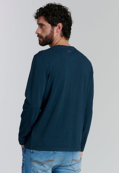 POLERA ALGODÓN HOMBRE FEROUCH AZUL BÁSICA OREGON FR MARINE - 4