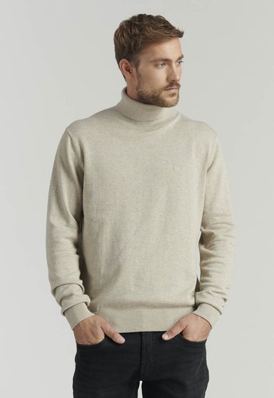 SWEATER ALGODÓN HOMBRE FEROUCH BEIGE TURTLE NECK F SMART CASUAL DK OYSTER - 1