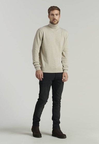 SWEATER ALGODÓN HOMBRE FEROUCH BEIGE TURTLE NECK F SMART CASUAL DK OYSTER - 2