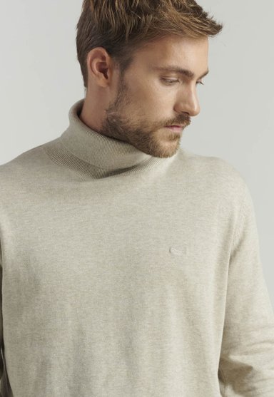 SWEATER ALGODÓN HOMBRE FEROUCH BEIGE TURTLE NECK F SMART CASUAL DK OYSTER - 3