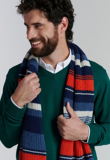 SWEATER ALGODÓN HOMBRE FEROUCH CAFÉ V NECK SOLIDO F SMART CASUAL FOREST - 5
