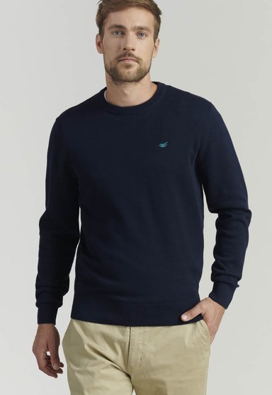 SWEATER ALGODÓN ORGÁNICO HOMBRE FEROUCH AZUL MARINO PARIS FR NAVY - 5