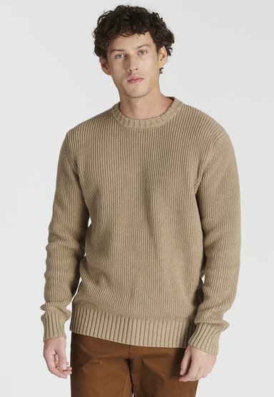 SWEATER ALGODÓN HOMBRE NEW MAN CAFÉ LAGUNA HERITAGE TOASTED MELANGE - 1