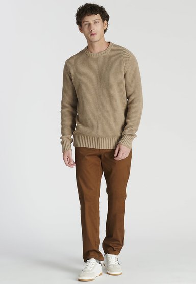 SWEATER ALGODÓN HOMBRE NEW MAN CAFÉ LAGUNA HERITAGE TOASTED MELANGE - 2