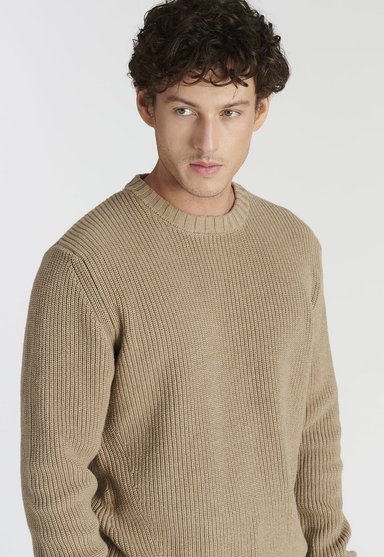 SWEATER ALGODÓN HOMBRE NEW MAN CAFÉ LAGUNA HERITAGE TOASTED MELANGE - 3