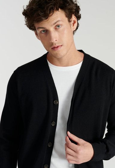 CÁRDIGAN HOMBRE NEW MAN NEGRO BOIRO HERITAGE BLACK - 3