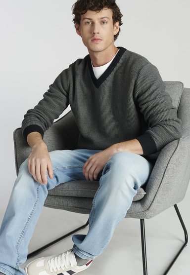 SWEATER ALGODÓN HOMBRE NEW MAN GRIS RIOJA HERITAGE DK GREY - 5