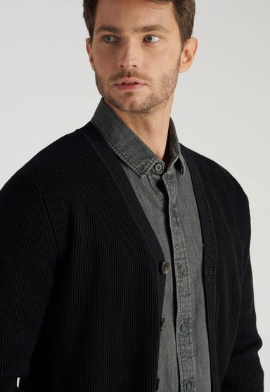 CARDIGAN OVIEDO HERITAGE BLACK - 3