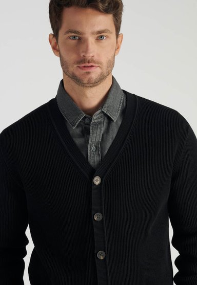 CARDIGAN OVIEDO HERITAGE BLACK - 5