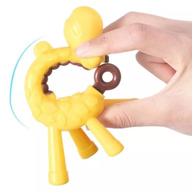 MORDEDOR SILICONA BEBÉ JIRAFA AMARILLO - 1