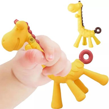 MORDEDOR SILICONA BEBÉ JIRAFA AMARILLO - 2