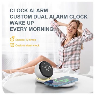 RELOJ DIGITAL CON CARGADOR INALAMBRICO Y PARLANTE BLUETOOTH - 3