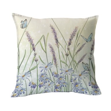 FUNDA COJÍN 45X45 ESTAMPADA JARDÍN LAVANDA - 1