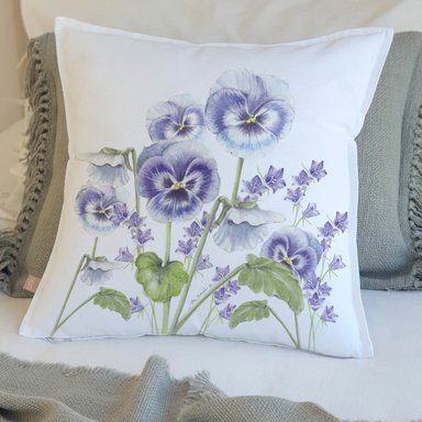 FUNDA COJÍN ESTAMPADO 45X45 JARDÍN PRIMAVERA VIOLETA - 2