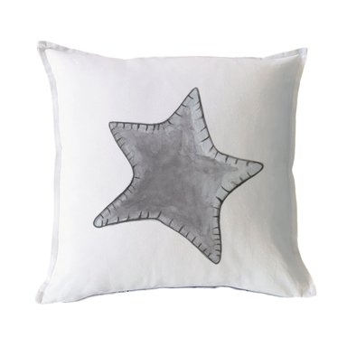FUNDA COJÍN ESTAMPADO 45X45 ESTRELLA SOLITARIA GRIS - 1