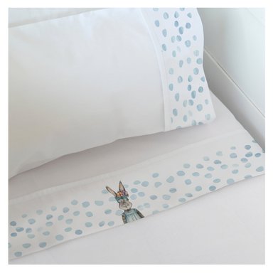 SET SÁBANAS MARGARITA SCHEEL PARA CASA ALVARINHO CONEJA FLORA CUNA BLANCO - 1