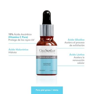 SERUM ROSTRO Y CUELLO CELLSKINLAB 15 ML AOX C+AHA - 2